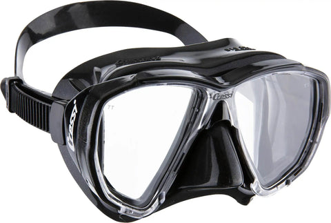 Big Eyes Mask And Seal Dry Snorkel Kit For Snorkeling And Freediving, Crystal Clear Vision And Easy Breathing, Dry Top System, black