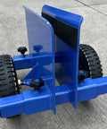 Two Wheel Panel Handling Cart For Drywall And Sheet Material, Heavy Duty Dolly With Soft Rubber Padding, Edge Guarding, Smooth Maneuverability, Low Profile Frame, Pro Contractor Ready, blue steel frame