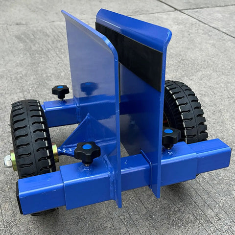 Two Wheel Panel Handling Cart For Drywall And Sheet Material, Heavy Duty Dolly With Soft Rubber Padding, Edge Guarding, Smooth Maneuverability, Low Profile Frame, Pro Contractor Ready, blue steel frame