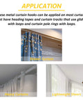 3 Inch Metal Curtain Hooks Slip On Drapery Pins And Hooks For Pleated Drapes Stainless Steel Window And Door Curtain Hardware Silver Finish 30 Pieces used on shower curtains