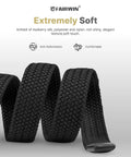 Black Men's Stretch Braided Elastic Woven Belt One And Three Eighths Inches Wide For Golf, Casual And Work Pants