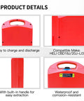 Mboifea 48V 20Ah LiFePO4 Lithium Battery For Heli CBD18J-Li3 Cbd20j-Li3 Electric Pallet Truck Replacement, red with handle