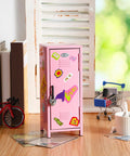 Fresh Pink Metal Mini Locker With Secure Lock And Keys Compact Desktop Organizer For Home Office Decor Steel Storage Unit with fun stickers.