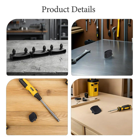 Heavy Duty 75 Pack Black Plastic Bed Slat End Caps Replacements Kit For Wooden Platform Beds With Screw Covers To Stop Slat Slide And Boost Weight Distribution, black caps on workbench