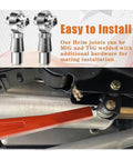 Two Piece Heavy Duty Heim Joint Rod Ends Steering Linkage Kit For Rock Crawlers And Trail Trucks showing installed rod ends with hardware.