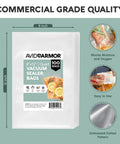 Quart 8x12 Inch Vacuum Sealer Bags 100 Pack For Foodsaver And Seal A Meal Machines Built Tough BPA Free Precut Storage Bags