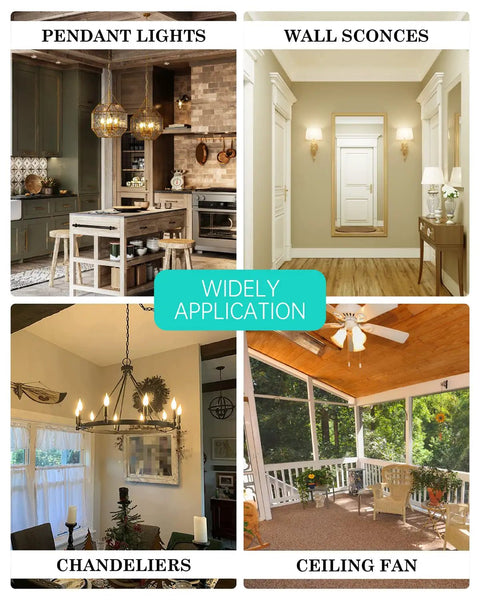 Image showing decor styles: kitchen with pendant lights, hallway with wall sconces, dining room chandelier, outdoor ceiling fan.