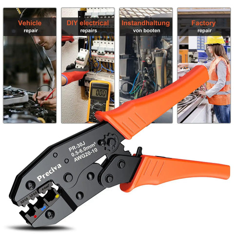 Insulated Wire Terminals Crimping Tool Kit With Ratcheting Crimper, 350 Pcs Insulated Connectors, AWG 20 To 10 And 0.5 To 6 Mm2 Range