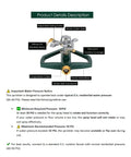 Heavy Duty Metal Pulsating Sprinkler For Yard, 360 Degree Rotating Automatic Water Sprinkler For Lawn With Metal Base