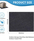 Outdoor Storage Shed Mat For Patio And Carport, Waterproof And Dustproof Non Slip Backing Keeps Liquids Out, Black 8x6 ft