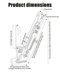 Diagram with dimensions of Universal Kickstand Bracket For Motorcycles Dirt Bikes And Scooters With 55mm Hole Spacing
