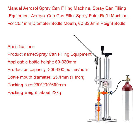 Slick Manual Aerosol Spray Can Filler Machine For Zero Hassle Paint Refills And Butane Gas Tanks with adjustable clamps and table mount.
