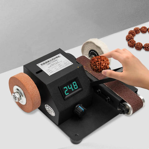 Heavy Hitter Mini Belt Sander With 350W All Copper Motor And 10 Included Abrasive Belts Speed Adjustable Bench Polisher for detailed surface prep.