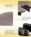 Desk Grommet Set, 2 Pieces, 1.4 Inch Zinc Alloy Round Desk Hole Cover with U-shaped design and anti-slip ribs, Bronze Finish