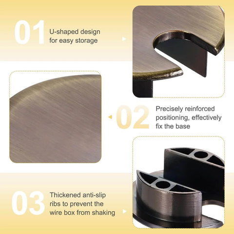 Desk Grommet Set, 2 Pieces, 1.4 Inch Zinc Alloy Round Desk Hole Cover with U-shaped design and anti-slip ribs, Bronze Finish