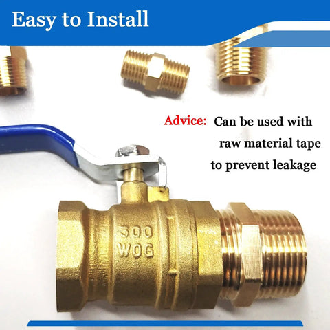 Heavy-duty brass valve and nipple with installation advice. Two Pack Hex Brass Nipples 1 Inch NPT Male To 1 Inch NPT Male Pipe Fitting
