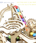 3D Wooden Roller Coaster Puzzle With Hands On Motorized Marble Run Kit Featuring Gears And Tracks, Laser Cut Wood Construction