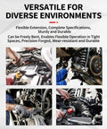 One Half Inch Flexible Socket Drill Bit Shaft Extension And Wrench Extender for diverse environments, shown in use.