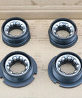 Rear Hub Bearing Set For Mountain And Road Bikes, 1/4 Inch Ball Bearings With Retainer And Hub Cups in Black Stainless Steel