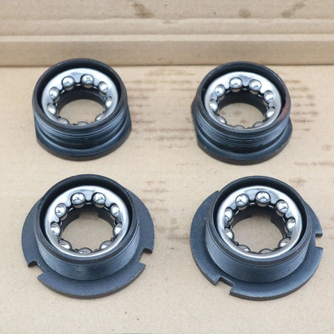Rear Hub Bearing Set For Mountain And Road Bikes, 1/4 Inch Ball Bearings With Retainer And Hub Cups in Black Stainless Steel