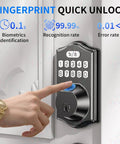 Fast Fingerprint Deadbolt Lock For Front Door With 0.3s Unlock, 100 Fingerprints And 100 Passcodes, keyless entry keypad in use