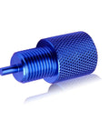 Heavy Duty Adjustable Proportioning Valve Bleeder Tool Rock Solid Aluminum Brake Bleeder Kit blue aluminum component with knurled grip.