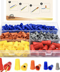 330 Piece Wire Cap Nut Assortment Kit For Electrical Splices No Soldering Quick Twist On Wire Connectors Color Coded For Safe Durable DIY Projects And Home Electrical Fixes shown in open box with multiple color-coded caps