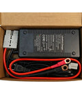 Heavy Duty Badass 12V LiFePO4 Battery Charger 10 Amp Rapid Charge Kit in open box with cables and connectors.