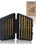 Pro Grade M35 Cobalt Drill Bit Set 13 Piece For Stainless Steel And Hard Metals with Indexed Carry Case and Split Point