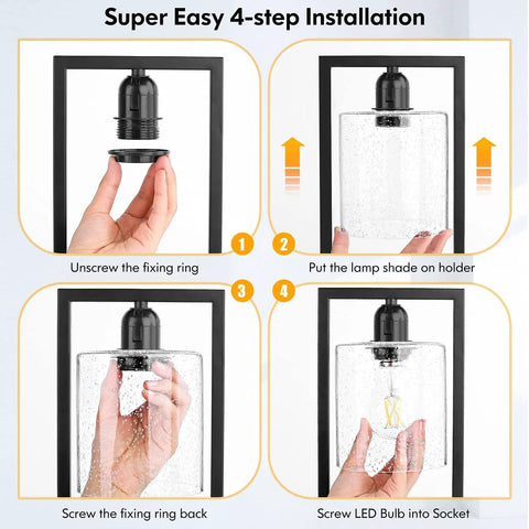 Installation guide for Wireless Charging Touch Control Table Lamp Set Of 2 With USB Port Dimmable Bedside Lamps
