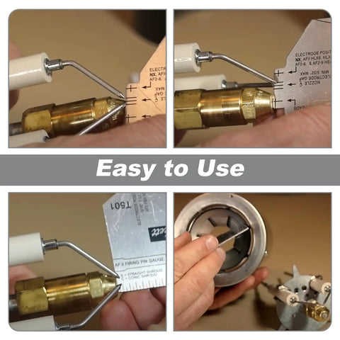 Multipurpose Burner Gauge For AF AFG AR SF SR Burners Replacement For T231 And T500 Electrode Alignment Tool showing electrode setup