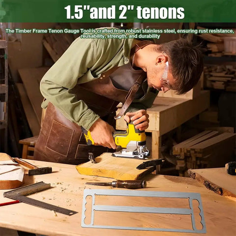 Top Shelf Timber Frame Tenon Gauge Tool With Handle Heavy Duty Stainless Steel Mortise And Tenon Jig For Carpenters Woodworkers Dead On 1 5 Inch To 2 Inch Precision Layout Template Anti Scratch No Nonsense Build in use with a jigsaw on wood.
