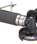No-Nonsense Heavy Duty Three Inch Right Angle Grinder Workhorse With Depressed Center Discs and adjustable guard, side view.