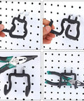 Four Piece Pegboard Hook Set With L Shaped Design for stable tool hanger on workbench and garage pegboard black flat utility hooks