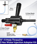Five Eighths Inch To One Half Inch Hex Shank Water Injection Core Adapter Kit With Quick Connect Hose for Wet Drilling