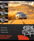 Front Wheel Bearing Hub Assembly For Ford Ranger 2019 To 2023 6 Lug 4WD Or RWD displayed with high-load capacity features