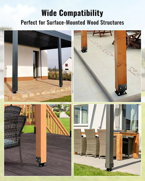 Heavy Duty 6x6 Concrete Post Base Anchor Two Pack Built Tough For Patio Gazebo Pergola Porch Fence And Deck Mount Elevates Wood Posts 2.5 Inch For Drainage And Rot Prevention Internal 5.5 By 5.5 Inch