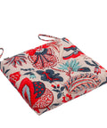 2 Pack Outdoor Indoor Wicker Patio Seat Cushions With Ties For Dining Chairs 17 X 17 Inches Blue And Red Leaves Soft Polyester Washable Cushion