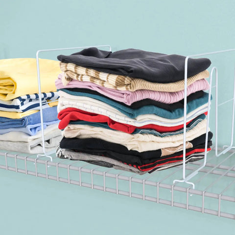 Eight Pack Heavy Duty Wire Shelf Dividers To Keep Your Closet Space Square And Spotless No More Topple Junk Slick Steel Rack Separators Killer Picks For Kitchen Cabinets Bedrooms And Home Office Storage