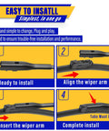 Step-by-step guide to installing Replacement Windshield Wiper Blades Set for 2018 2022 BMW X3 and 2019 2022 BMW X4