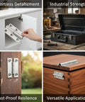 Stainless Steel Lift Off Hinges Set, 2.5 Inch Removable Cabinet Door Hardware, 304 Grade on cabinets, toolboxes, and wood doors.
