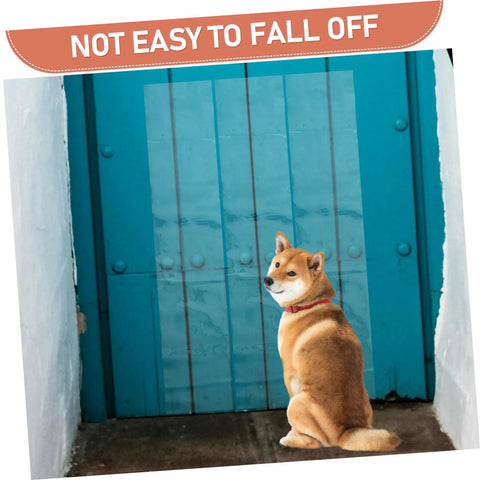 Heavy Duty Self Adhesive Anti Scratch Tape For Sofa Couch And Door Frame Guard With Cat Dog Pet Window Edge Protector No Drama Peel And Stick on blue door with protective barrier.