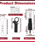 Rivet Adapter Kit For Cordless Drill With 4 Interchangeable Heads 2.4mm 3.2mm 4.0mm 4.8mm dimensions and components