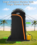 Large outdoor Go To Portable Shower Tent With Mesh Floor Carry Bag Easy Setup Lightweight Privacy Changing Room for camping trips.