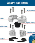 Components of Retrofit Cable Gland For Marine Grade Waterproof Pass Through Cable Seal With Snap On Installation No Rewiring Required