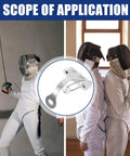 Fencing Epee Socket Replacement Kit with stainless steel socket, shown with fencers practicing in protective gear.