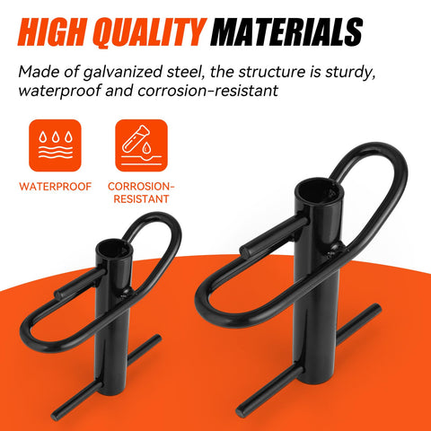Galvanized steel hardware for PortaWrap Eye Sling And Whoopie Sling Set, waterproof and corrosion-resistant, black metal components.