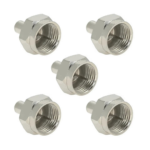 Five Pack F Type Male Terminator Caps 75 Ohms Coax Cap Terminator Cover for TV Antennas, Splitters, Amplifiers and Boosters