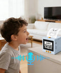 Smart AI Voice Controlled Thermal Sticker Printer With 2.4 Inch HD Display And Portable ABS Construction For Hassle Free Setup, child using the printer.