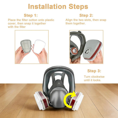 Top Tier Full Face Respirator Mask With Replaceable Filters Slick Silicone Contour Fit Adjustable Harness For Spray Paint Welding Fumes Woodworking Dust Badass Protection For Serious DIY Hustle